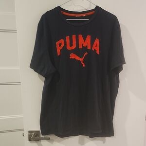 P2P 24" PUMA Men's Tee in Black with Vibrant Red Accents